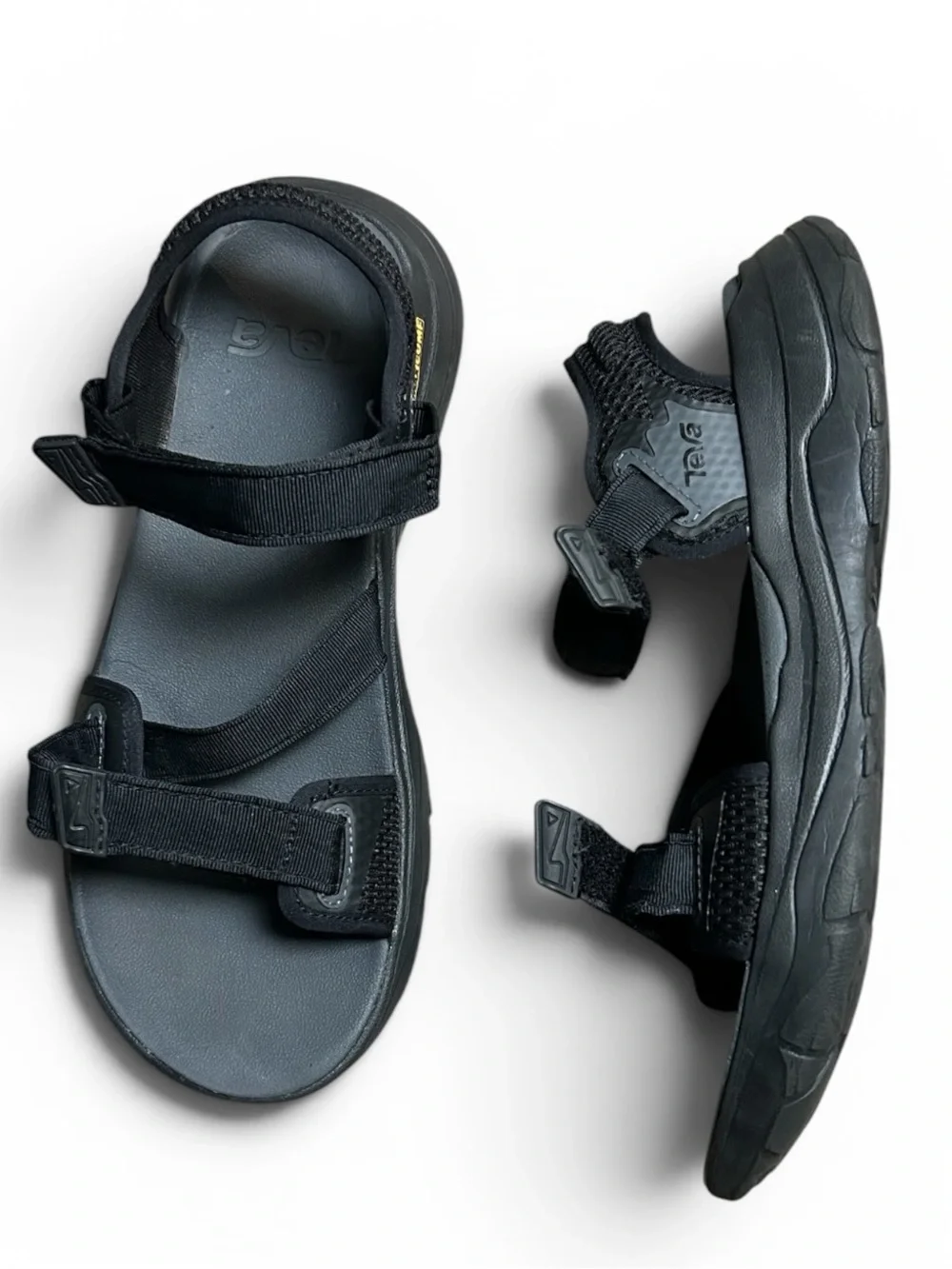 TEVA ZYMIC BLACK WATERPROOF HIKING SPORT TRAIL MEN'S SANDALS SIZE US 9